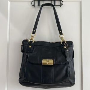 Coach Kristin large leather shoulder bag tote in black E1182-18298